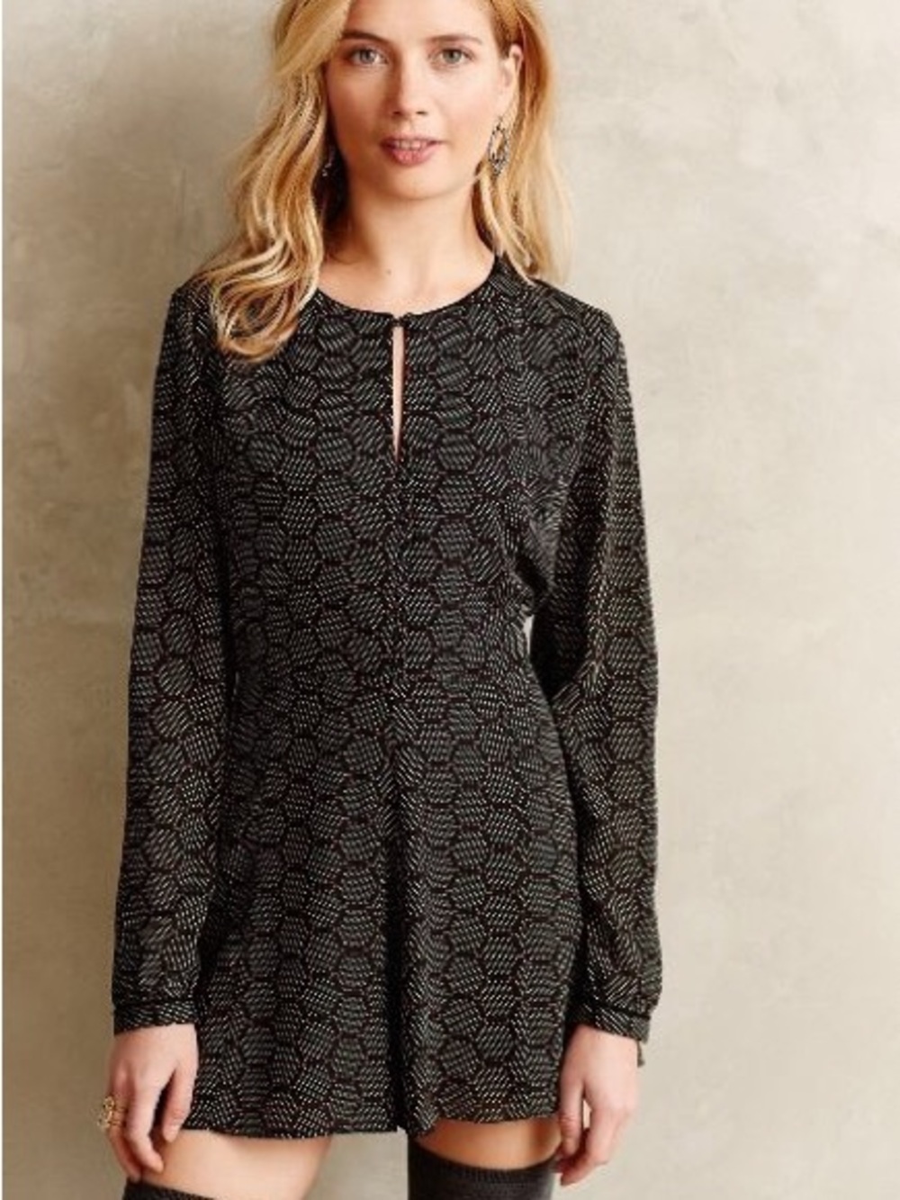 Printed Harlyn Long-Sleeve Romper